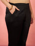 Women's Black Cotton Lycra Trousers