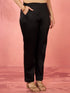 Women's Black Cotton Lycra Trousers