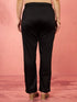Women's Black Cotton Lycra Trousers