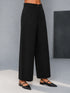 Women's Black Silk-Blend Solid Palazzo