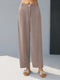 Grey Silk-Blend Wide Leg Palazzo Pants - Ankle Length