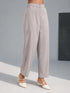 Women's Lavender Silk-Blend Solid Wide Leg