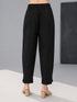 Women's Black Cotton Solid Pant