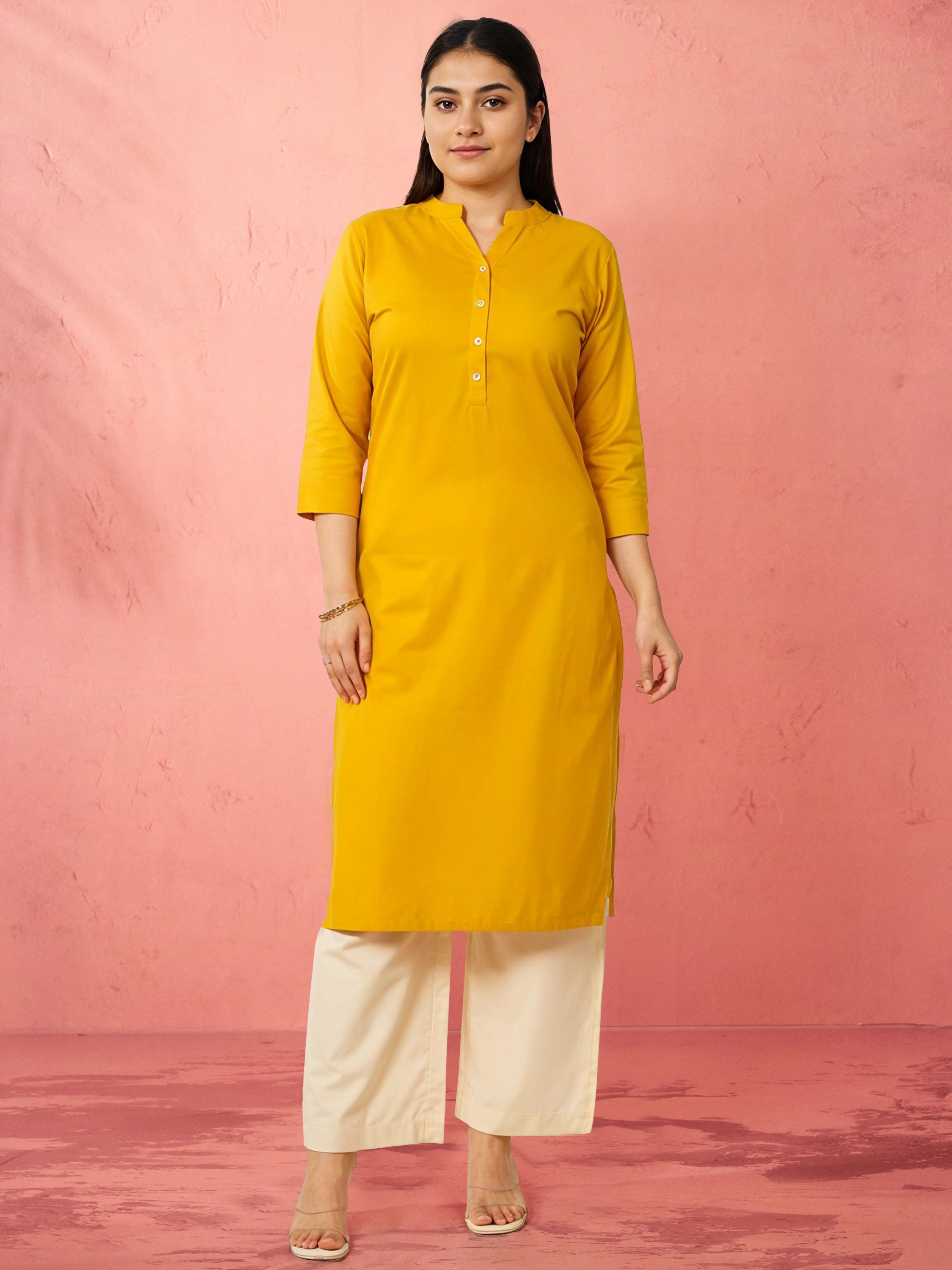 Women's Gold Viscose Palazzo Pants