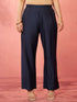 Women's Navy Blue Viscose Palazzo Pants