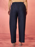 Women's Navy Blue Viscose Palazzo Pants
