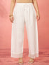 Women's White Cotton Palazzo Pants