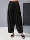 Women Black Cotton Solid Patiala Salwar with Drawstring
