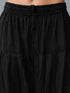 Women's Black Cotton Solid Patiyala