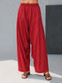 Women Maroon Cotton Cambric Solid Patiala Salwar Pants