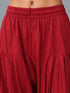 Women's Maroon Cambric Cotton Solid Patiyala