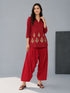 Women's Maroon Cambric Cotton Solid Patiyala