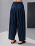 Women's Navy Blue Cambric Cotton Solid Patiyala