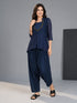 Women's Navy Blue Cambric Cotton Solid Patiyala