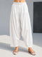 Women White Cotton Solid Patiala Salwar with Drawstring