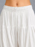 Women's White Cotton Solid Patiala
