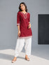 Women's White Cotton Solid Patiala