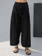 Women Black Viscose Solid Patiala Salwar with Drawstring