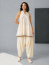 Women's Cream Viscose Solid Patiyala