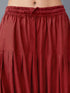 Women's Maroon Viscose Solid Patiala