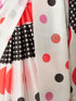 Women's White Polka Dots, Striped Saree with Unstitched Blouse Piece