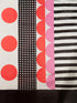 Women's White Polka Dots, Striped Saree with Unstitched Blouse Piece