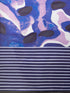 Women's Blue Striped, Abstract Saree with Unstitched Blouse Piece