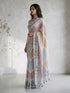 Women's Multicolor Silk-Blend Floral Print Saree With Unstitched Blouse Piece