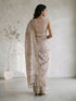 Women's Beige Silk-Blend Self Design Saree With Unstitched Blouse Piece