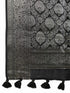 Women's Black Silk-Blend Ajrakh Saree With Unstitched Blouse Piece