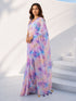 Women's Multicolor Organza Abstract Saree With Unstitched Blouse Piece