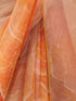 Women's Orange Organza Abstract Saree With Unstitched Blouse Piece