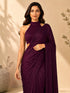 Women's Purple Embellished Saree with Unstitched Blouse Piece