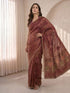 Women's Brown Silk Ethnic Motifs Saree With Unstitched Blouse Piece