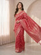 Fuchsia Cotton-Silk Geometric Woven Saree with Zari