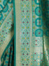Women's Green Cotton-Silk Geometric Print Saree With Unstitched Blouse Piece