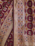 Women's Purple Cotton-Silk Geometric Print Saree With Unstitched Blouse Piece