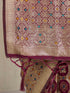 Women's Purple Cotton-Silk Geometric Print Saree With Unstitched Blouse Piece
