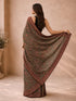 Women's Black Georgette Ethnic Motifs Saree With Unstitched Blouse Piece