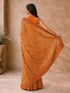 Women's Orange Georgette Paisley Saree With Unstitched Blouse Piece