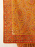 Women's Orange Georgette Paisley Saree With Unstitched Blouse Piece