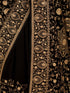 Women's Black Georgette Floral Print Saree With Unstitched Blouse Piece