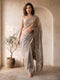Grey Organza Embroidered Saree with Sequin Border Work