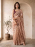Rose Gold Organza Embroidered Saree with Sequin Border