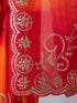 Women's Red Synthetic Embroidered Saree With Unstitched Blouse Piece