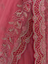 Women's Pink Organza Embroidered Saree With Unstitched Blouse Piece