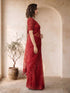 Women's Red Organza Ethnic Motifs Saree With Unstitched Blouse Piece
