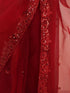 Women's Red Organza Ethnic Motifs Saree With Unstitched Blouse Piece