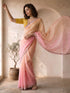 Women's Pink Organza Ethnic Motifs Saree With Unstitched Blouse Piece