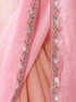 Women's Pink Organza Ethnic Motifs Saree With Unstitched Blouse Piece